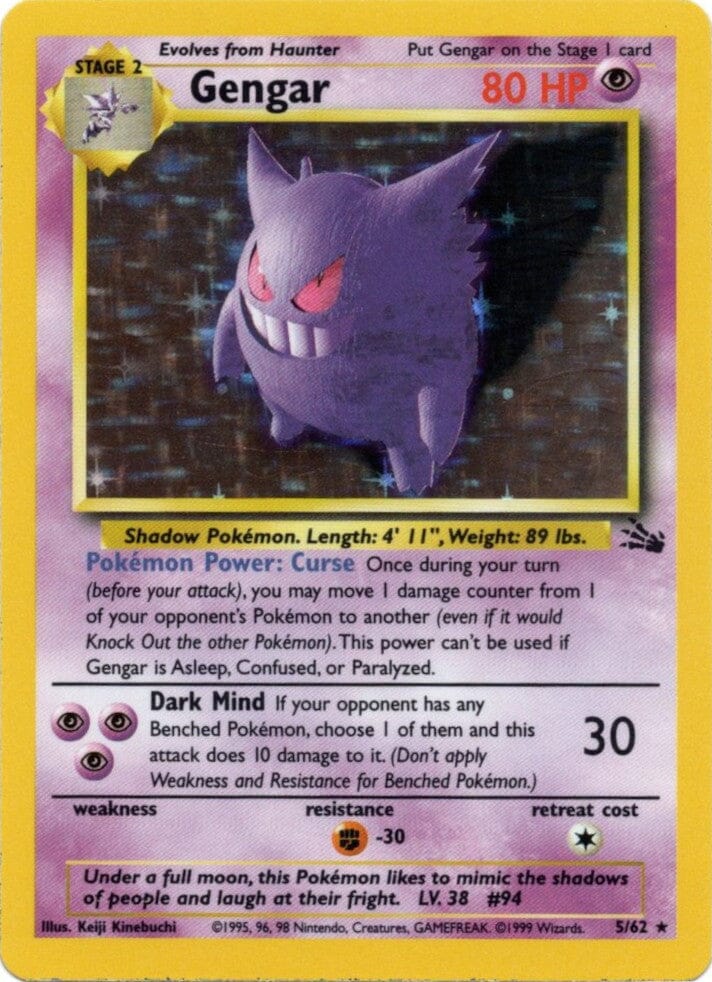 Gengar (5/62) [Fossil Unlimited] Pokemon Single Pokémon  | Multizone: Comics And Games