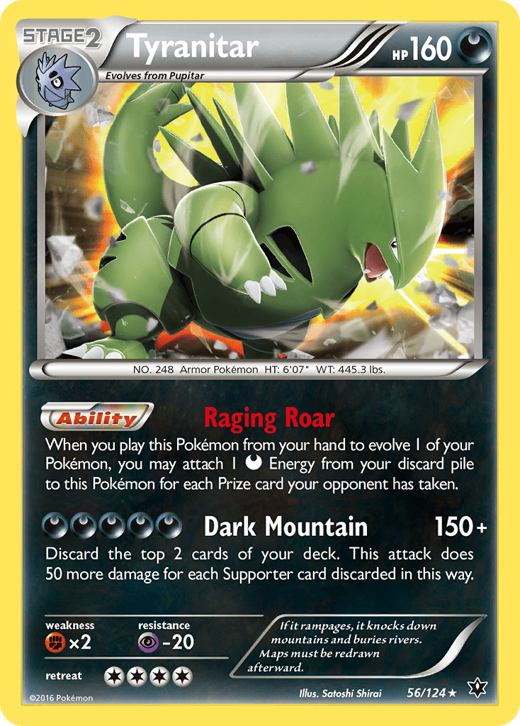 Tyranitar (56/124) [XY: Fates Collide] Pokemon Single Pokémon  | Multizone: Comics And Games