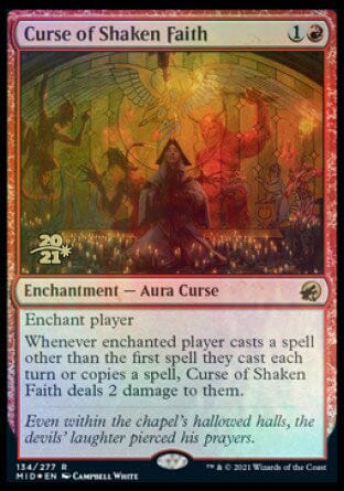 Curse of Shaken Faith [Innistrad: Midnight Hunt Prerelease Promos] MTG Single Magic: The Gathering  | Multizone: Comics And Games