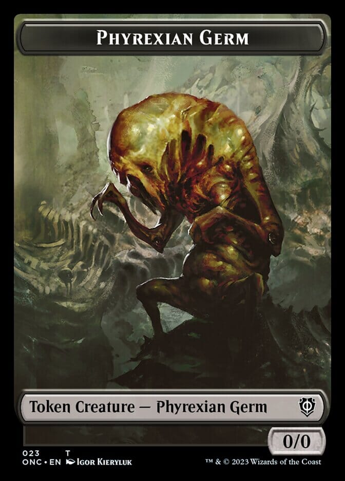 Phyrexian Mite (011) // Phyrexian Germ Double-Sided Token [Phyrexia: All Will Be One Commander Tokens] MTG Single Magic: The Gathering  | Multizone: Comics And Games