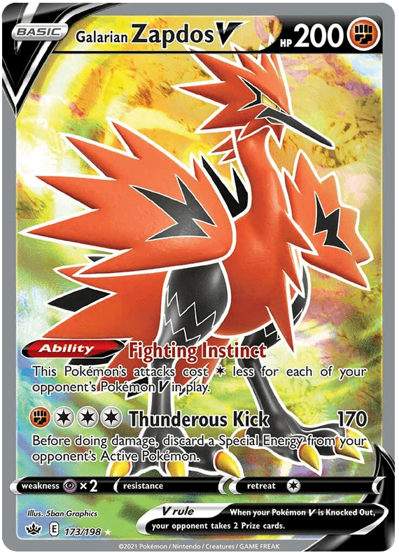 Galarian Zapdos V (173/198) [Sword & Shield: Chilling Reign] Pokemon Single Pokémon  | Multizone: Comics And Games