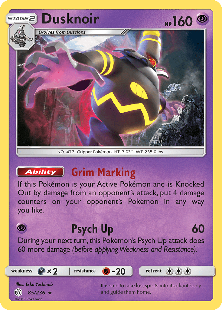 Dusknoir (85/236) [Sun & Moon: Cosmic Eclipse] Pokemon Single Pokémon  | Multizone: Comics And Games