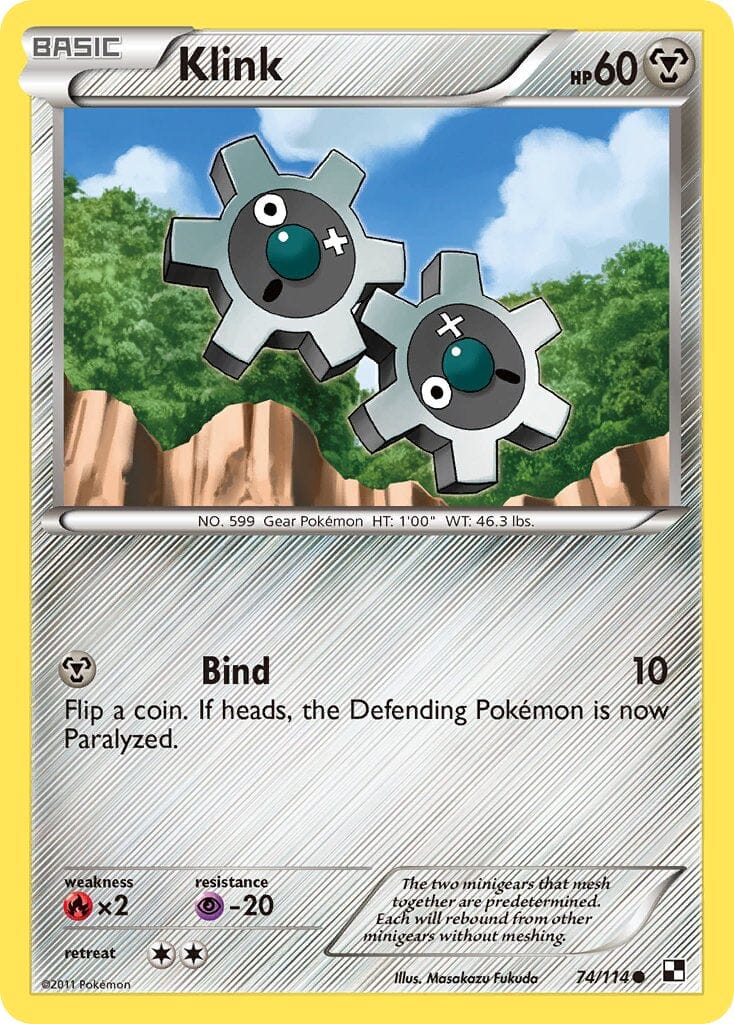 Klink (74/114) (Cracked Ice Holo) (Blister Exclusive) [Black & White: Base Set] Pokemon Single Pokémon  | Multizone: Comics And Games