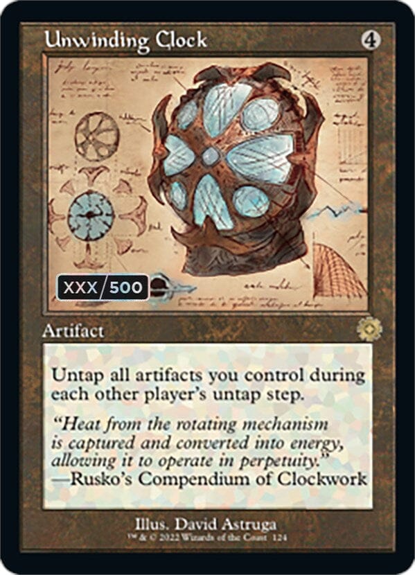 Unwinding Clock (Retro Schematic) (Serial Numbered) [The Brothers' War Retro Artifacts] MTG Single Magic: The Gathering  | Multizone: Comics And Games