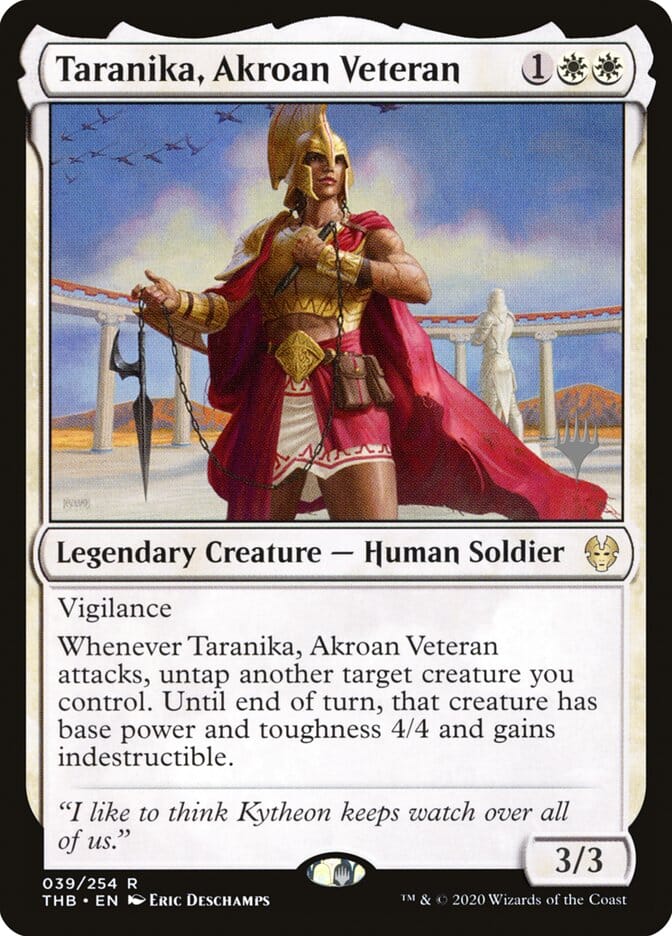 Taranika, Akroan Veteran (Promo Pack) [Theros Beyond Death Promos] MTG Single Magic: The Gathering  | Multizone: Comics And Games