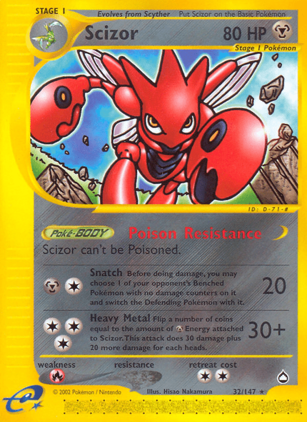 Scizor (32/147) [Aquapolis] Pokemon Single Pokémon  | Multizone: Comics And Games