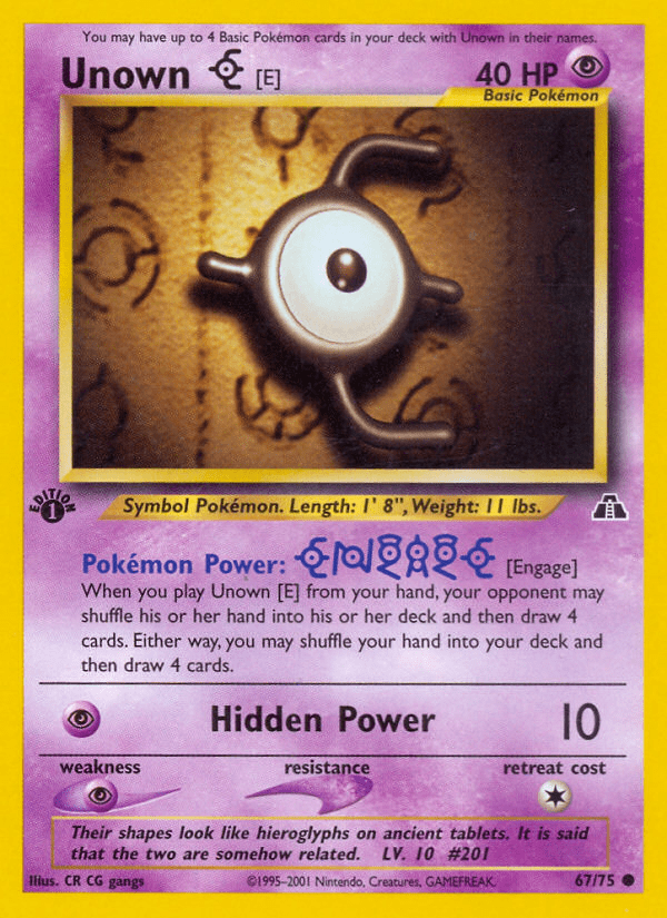 Unown [E] (67/75) [Neo Discovery 1st Edition] Pokemon Single Pokémon  | Multizone: Comics And Games