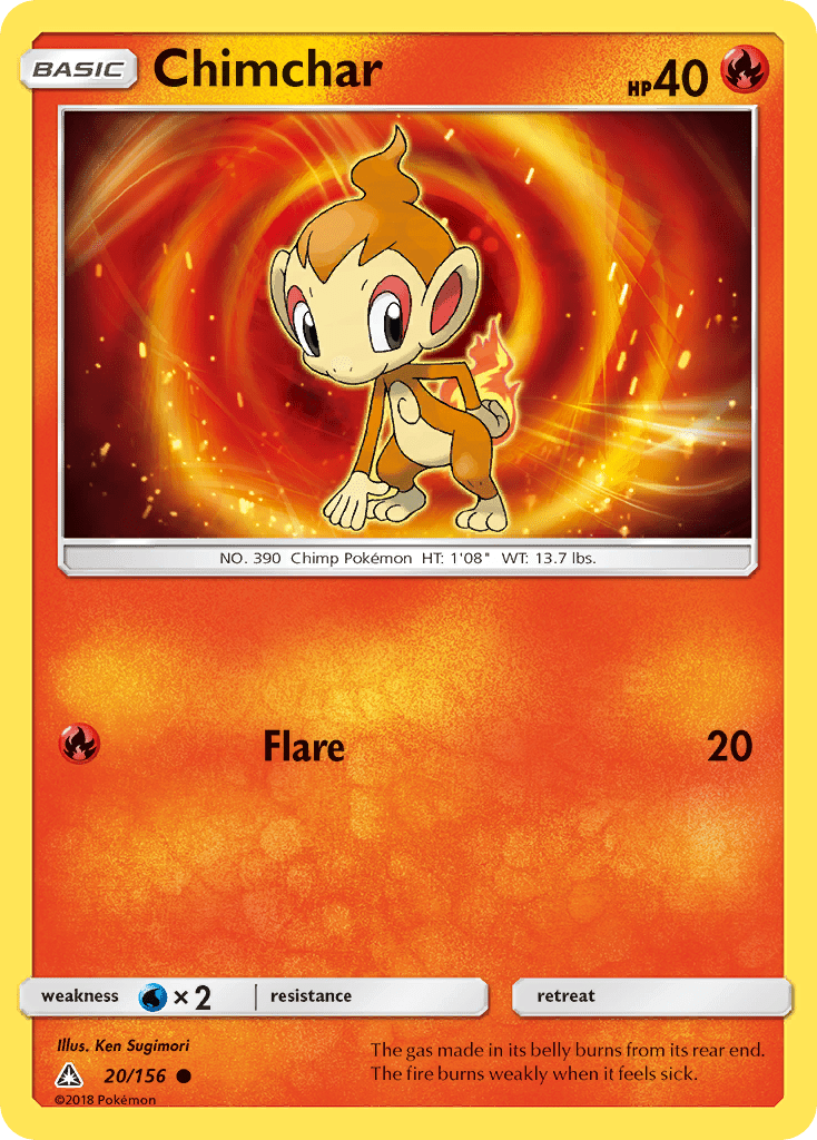 Chimchar (20/156) [Sun & Moon: Ultra Prism] Pokemon Single Pokémon  | Multizone: Comics And Games