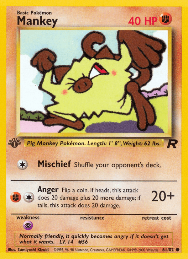 Mankey (61/82) [Team Rocket 1st Edition] Pokemon Single Pokémon  | Multizone: Comics And Games