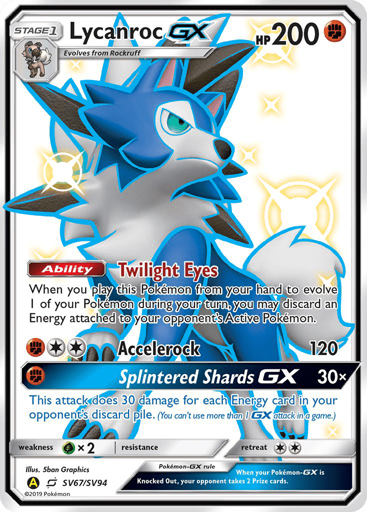 Lycanroc GX (SV67/SV94) [Sun & Moon: Hidden Fates - Shiny Vault] Pokemon Single Pokémon  | Multizone: Comics And Games