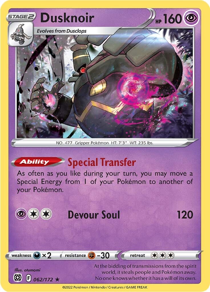 Dusknoir (062/172) [Sword & Shield: Brilliant Stars] Pokemon Single Pokémon  | Multizone: Comics And Games
