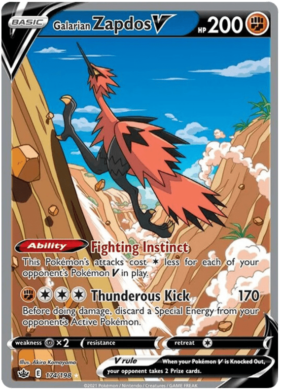 Galarian Zapdos V (174/198) [Sword & Shield: Chilling Reign] Pokemon Single Pokémon  | Multizone: Comics And Games