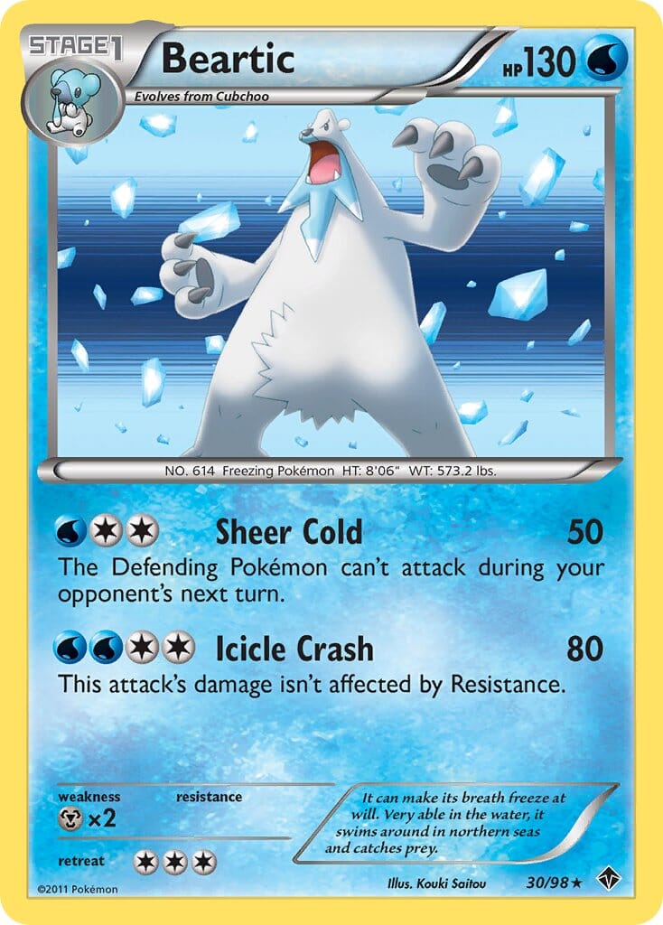 Beartic (30/98) (Cracked Ice Holo) (Blister Exclusive) [Black & White: Emerging Powers] Pokemon Single Pokémon  | Multizone: Comics And Games