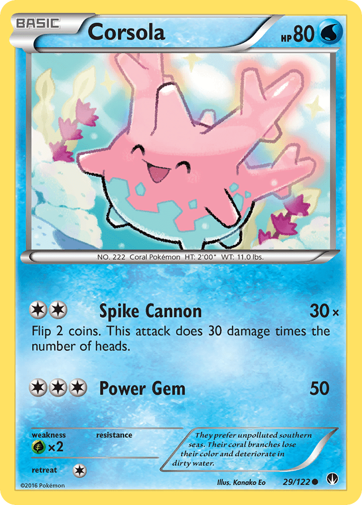 Corsola (29/122) [XY: BREAKpoint] Pokemon Single Pokémon  | Multizone: Comics And Games