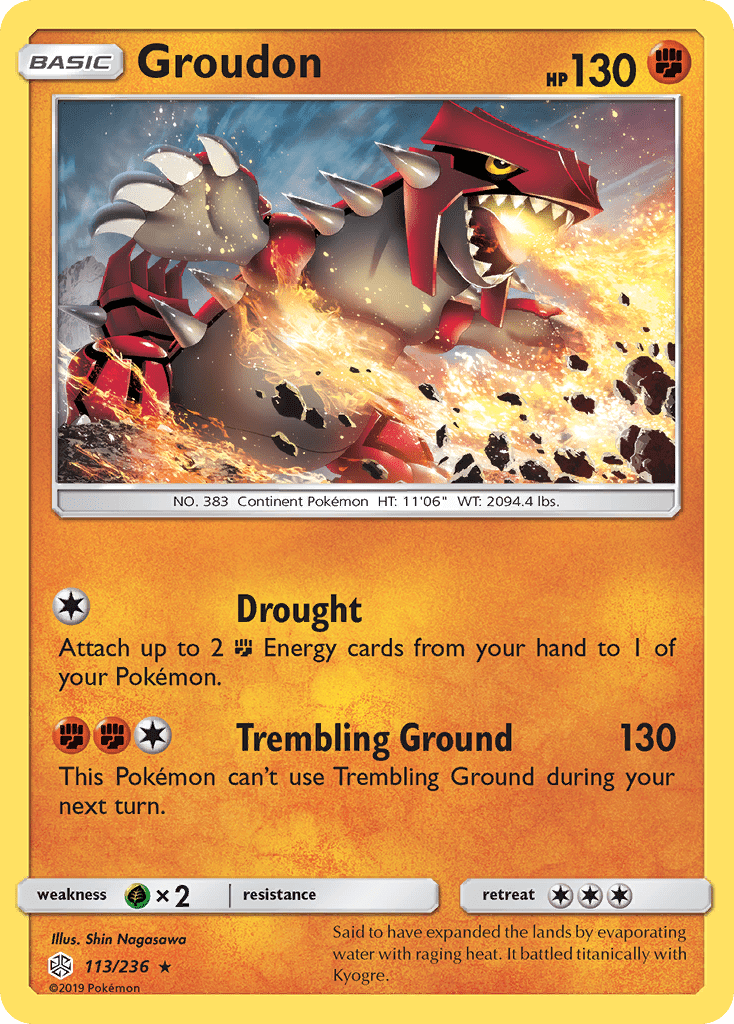 Groudon (113/236) [Sun & Moon: Cosmic Eclipse] Pokemon Single Pokémon  | Multizone: Comics And Games