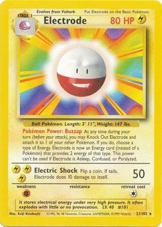 Electrode (21/102) [Base Set Unlimited] Pokemon Single Pokémon  | Multizone: Comics And Games