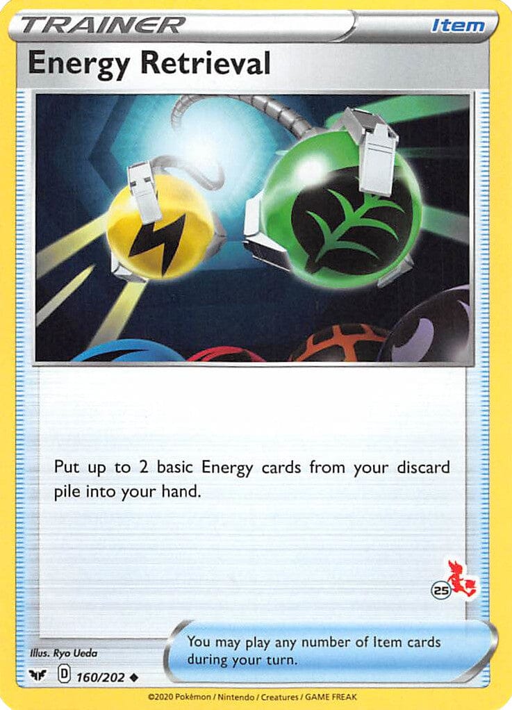 Energy Retrieval (160/202) (Cinderace Stamp #25) [Battle Academy 2022] Pokemon Single Pokémon  | Multizone: Comics And Games