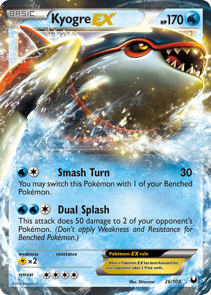 Kyogre EX (26/108) [Black & White: Dark Explorers] Pokemon Single Pokémon  | Multizone: Comics And Games