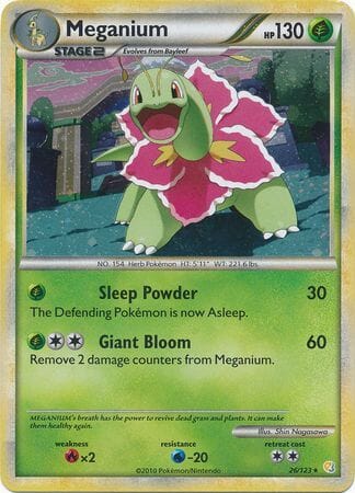 Meganium (26/123) (Cracked Ice Holo) [HeartGold & SoulSilver: Base Set] Pokemon Single Pokémon  | Multizone: Comics And Games