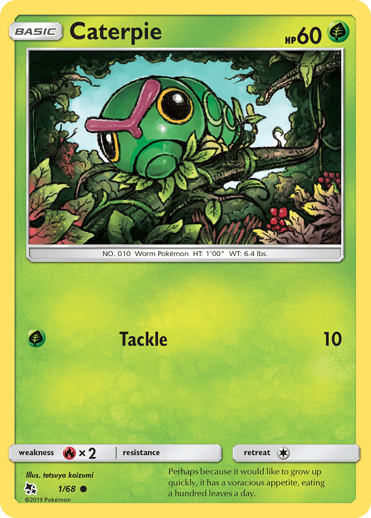 Caterpie (1/68) [Sun & Moon: Hidden Fates] Pokemon Single Pokémon  | Multizone: Comics And Games