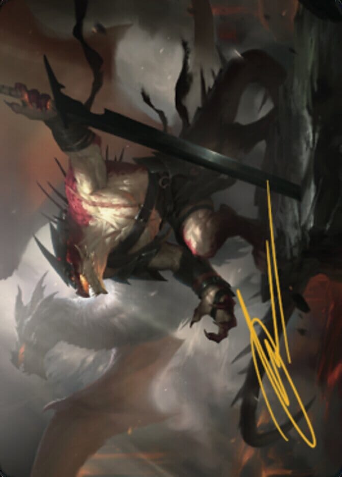 Rivaz of the Claw Art Card (Gold-Stamped Signature) [Dominaria United Art Series] MTG Single Magic: The Gathering  | Multizone: Comics And Games