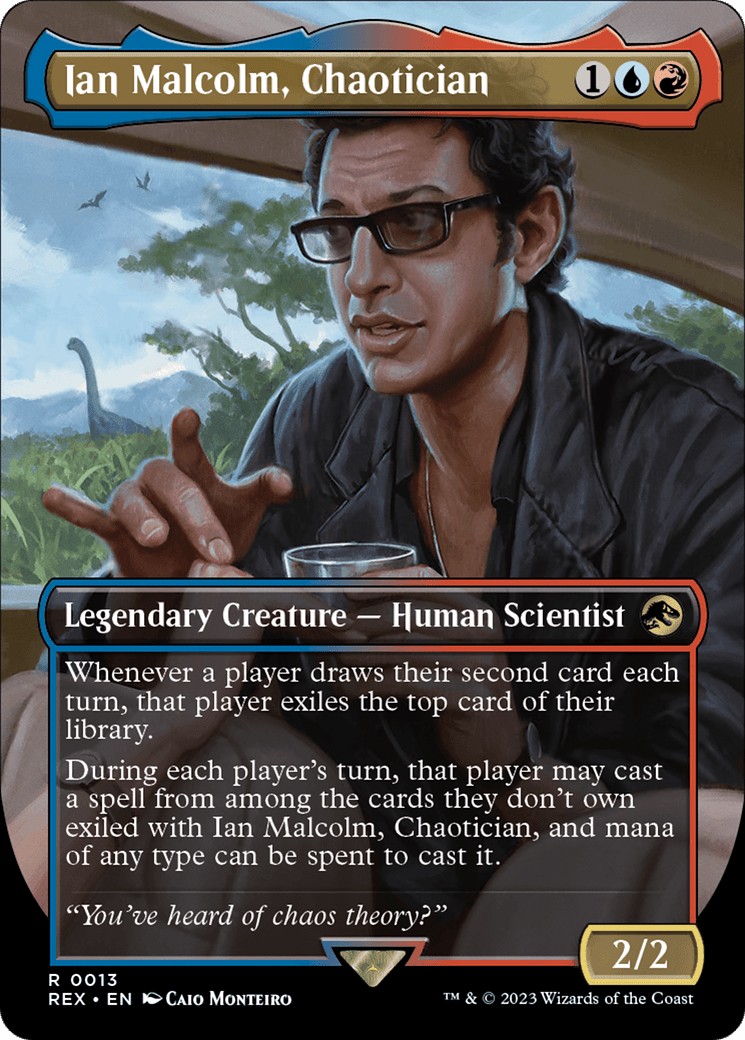 Ian Malcolm, Chaotician (Borderless) [Jurassic World Collection] MTG Single Magic: The Gathering  | Multizone: Comics And Games