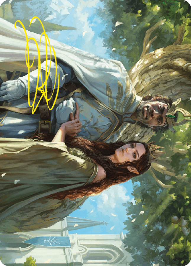 Aragorn and Arwen, Wed Art Card (Gold-Stamped Signature) [The Lord of the Rings: Tales of Middle-earth Art Series] MTG Single Magic: The Gathering  | Multizone: Comics And Games