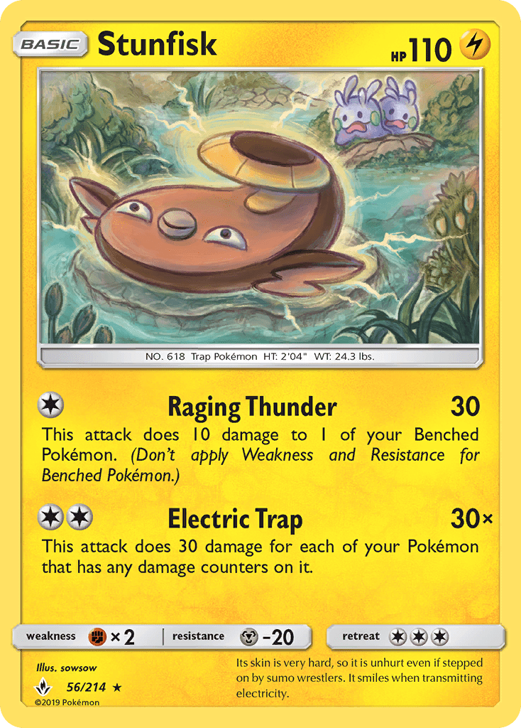 Stunfisk (56/214) [Sun & Moon: Unbroken Bonds] Pokemon Single Pokémon  | Multizone: Comics And Games