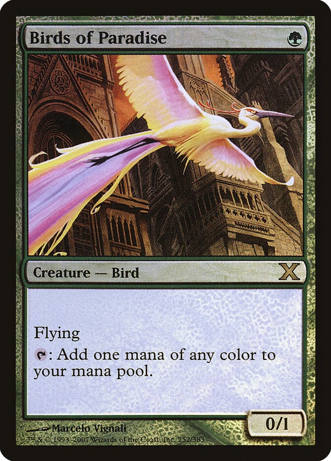 Birds of Paradise (Premium Foil) [Tenth Edition] MTG Single Magic: The Gathering  | Multizone: Comics And Games