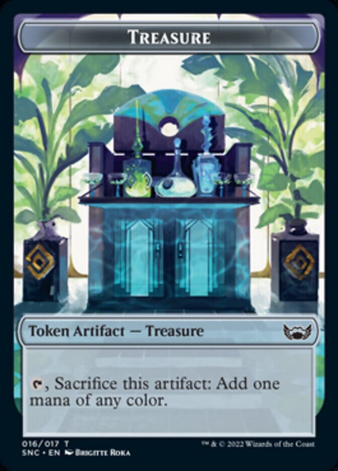 Treasure (016) // Rhino Warrior Double-sided Token [Streets of New Capenna Tokens] MTG Single Magic: The Gathering  | Multizone: Comics And Games