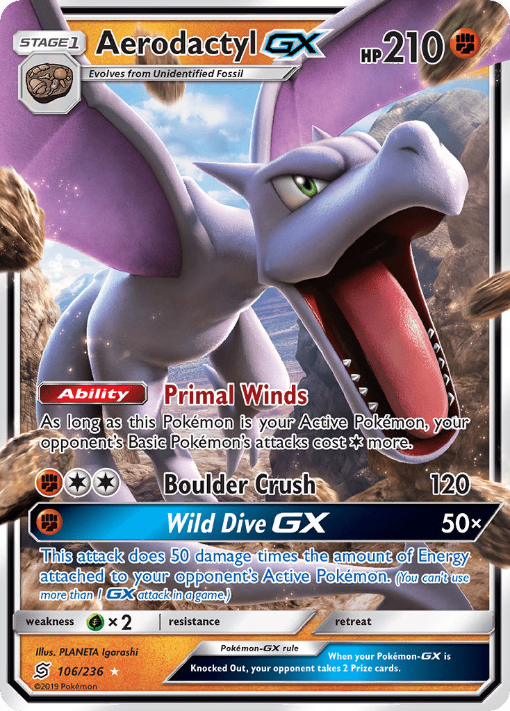 Aerodactyl GX (106/236) [Sun & Moon: Unified Minds] Pokemon Single Pokémon  | Multizone: Comics And Games