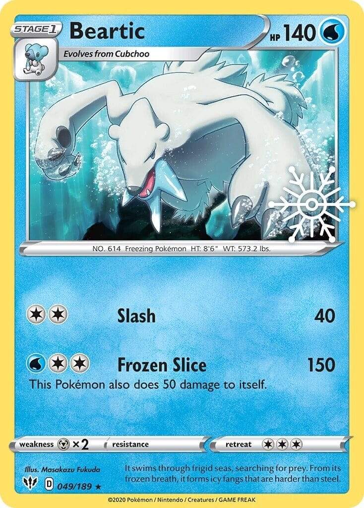 Beartic (049/189) (Holiday Calendar) [Sword & Shield: Darkness Ablaze] Pokemon Single Pokémon  | Multizone: Comics And Games
