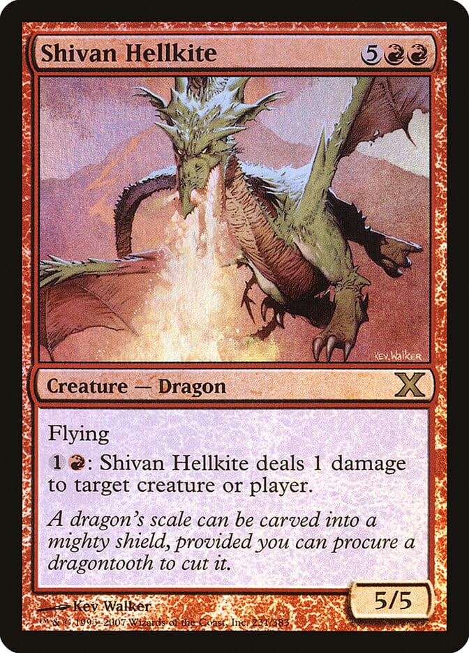 Shivan Hellkite (Premium Foil) [Tenth Edition] MTG Single Magic: The Gathering  | Multizone: Comics And Games