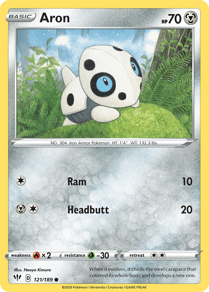 Aron (121/189) [Sword & Shield: Darkness Ablaze] Pokemon Single Pokémon  | Multizone: Comics And Games