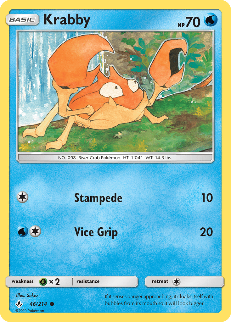 Krabby (46/214) [Sun & Moon: Unbroken Bonds] Pokemon Single Pokémon  | Multizone: Comics And Games