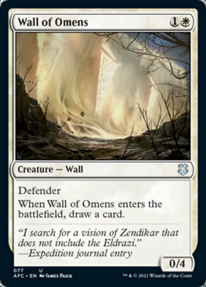 Wall of Omens [Dungeons & Dragons: Adventures in the Forgotten Realms Commander] MTG Single Magic: The Gathering  | Multizone: Comics And Games