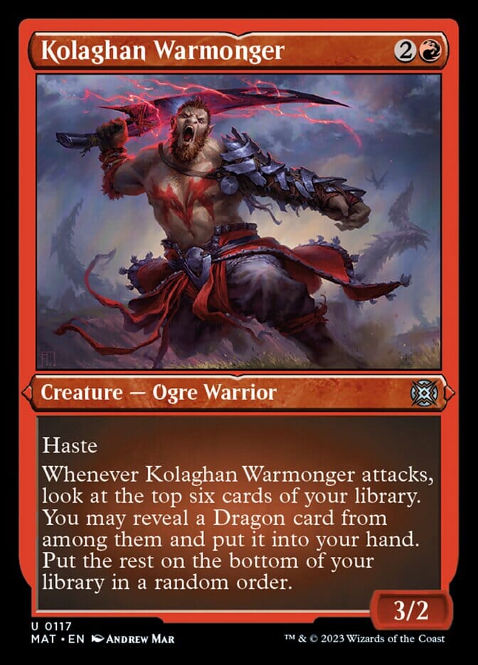 Kolaghan Warmonger (Foil Etched) [March of the Machine: The Aftermath] MTG Single Magic: The Gathering  | Multizone: Comics And Games