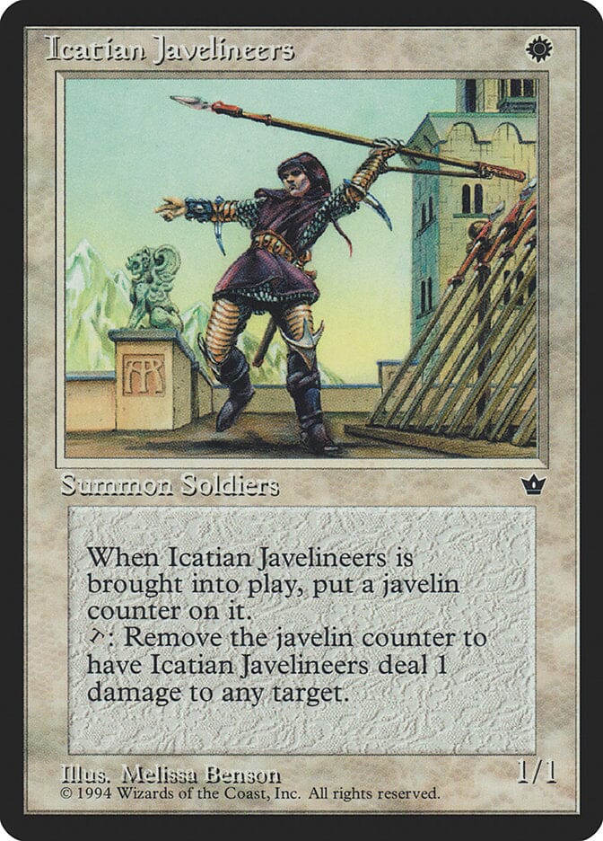 Icatian Javelineers (Melissa A. Benson) [Fallen Empires] MTG Single Magic: The Gathering  | Multizone: Comics And Games