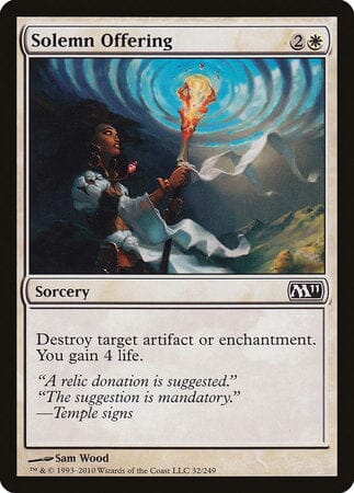 Solemn Offering [Magic 2011] MTG Single Magic: The Gathering  | Multizone: Comics And Games