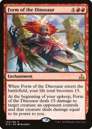 Form of the Dinosaur [Rivals of Ixalan] MTG Single Magic: The Gathering  | Multizone: Comics And Games