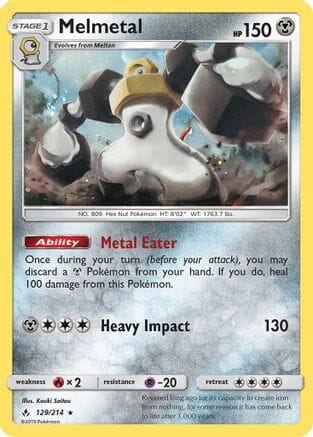 Melmetal (129/214) (Cosmos Holo) [Sun & Moon: Unbroken Bonds] Pokemon Single Pokémon  | Multizone: Comics And Games