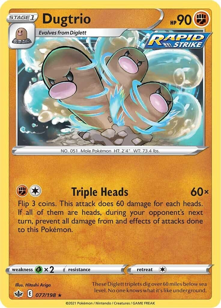 Dugtrio (077/198) [Sword & Shield: Chilling Reign] Pokemon Single Pokémon  | Multizone: Comics And Games
