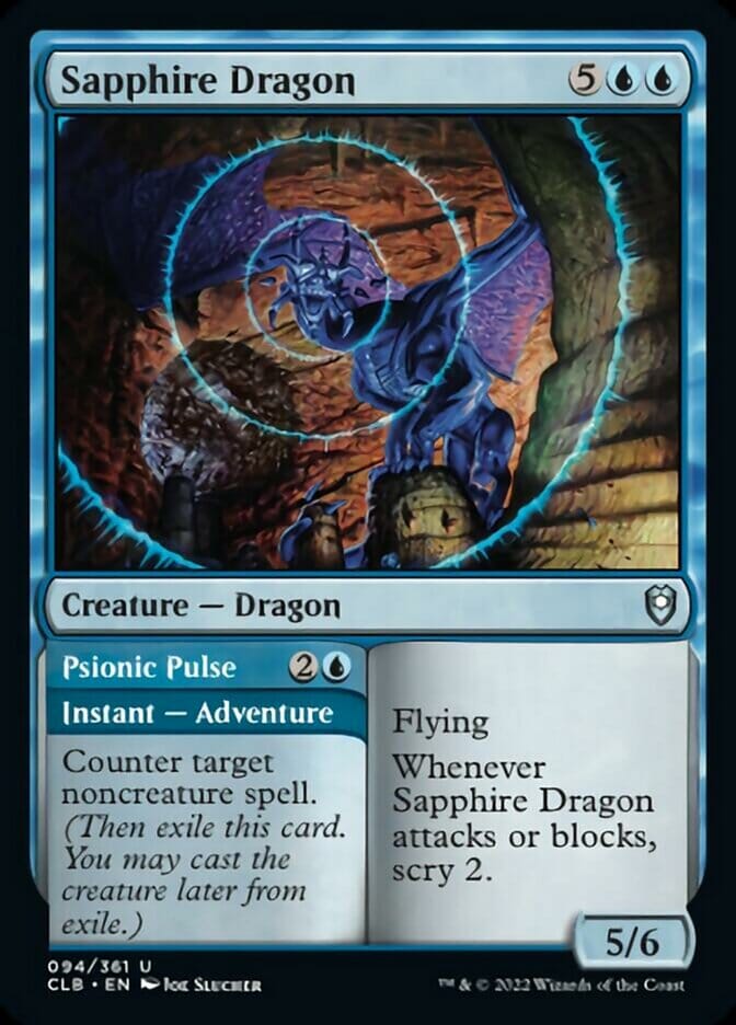 Sapphire Dragon // Psionic Pulse [Commander Legends: Battle for Baldur's Gate] MTG Single Magic: The Gathering  | Multizone: Comics And Games