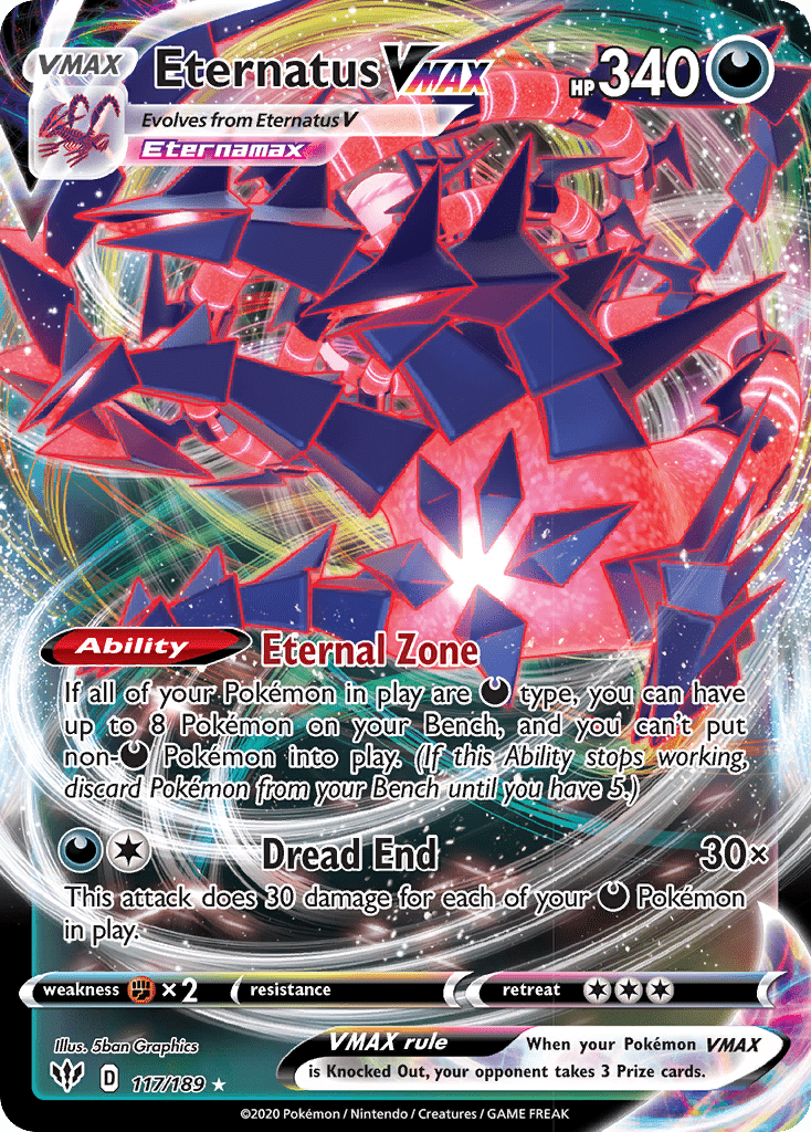 Eternatus VMAX (117/189) [Sword & Shield: Darkness Ablaze] Pokemon Single Pokémon  | Multizone: Comics And Games