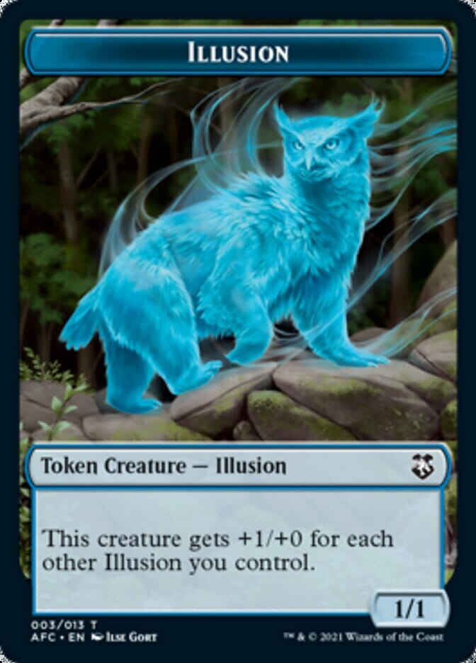 Illusion // Zombie Double-sided Token [Dungeons & Dragons: Adventures in the Forgotten Realms Commander Tokens] MTG Single Magic: The Gathering  | Multizone: Comics And Games
