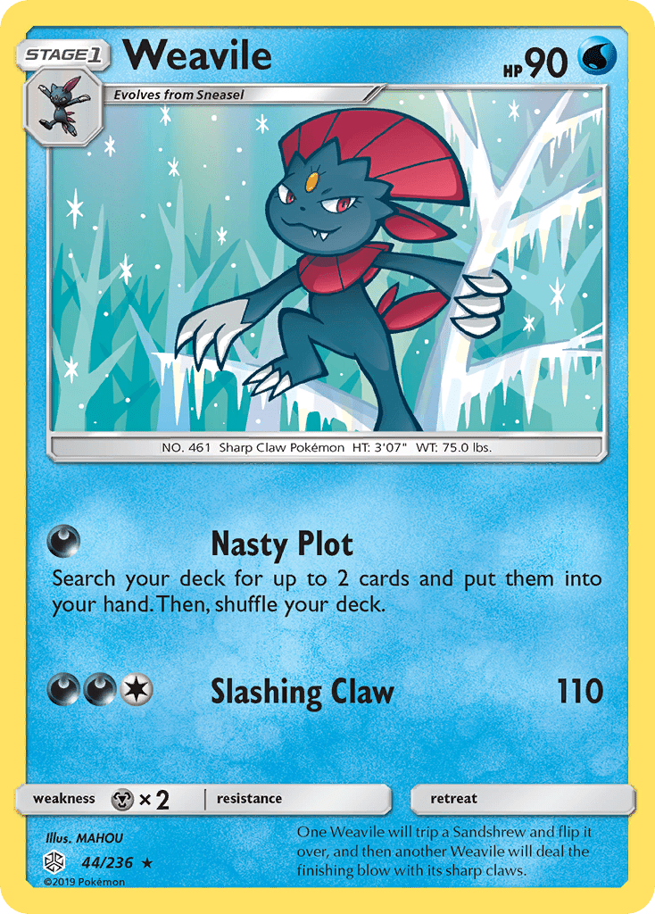 Weavile (44/236) [Sun & Moon: Cosmic Eclipse] Pokemon Single Pokémon  | Multizone: Comics And Games
