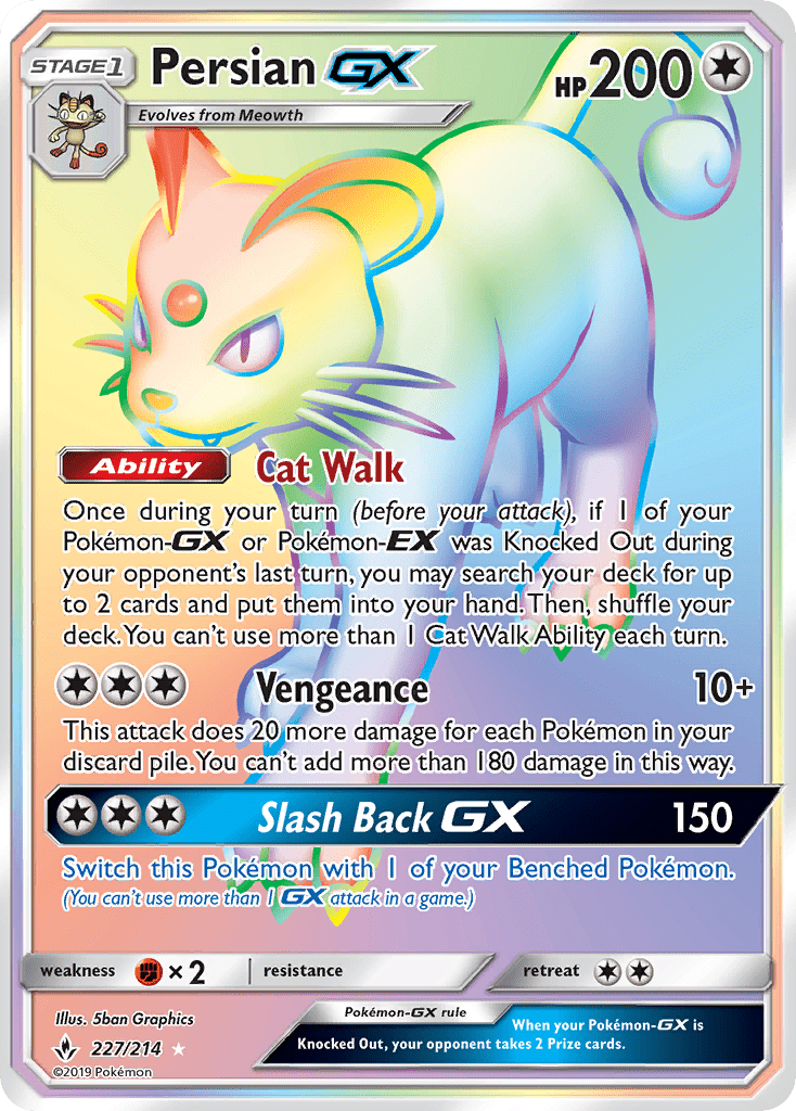 Persian GX (227/214) [Sun & Moon: Unbroken Bonds] Pokemon Single Pokémon  | Multizone: Comics And Games