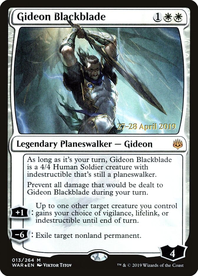 Gideon Blackblade [War of the Spark Prerelease Promos] MTG Single Magic: The Gathering  | Multizone: Comics And Games