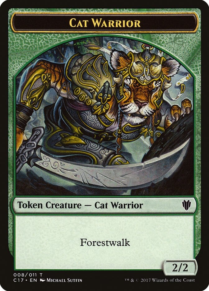 Cat Warrior Token [Commander 2017 Tokens] MTG Single Magic: The Gathering  | Multizone: Comics And Games