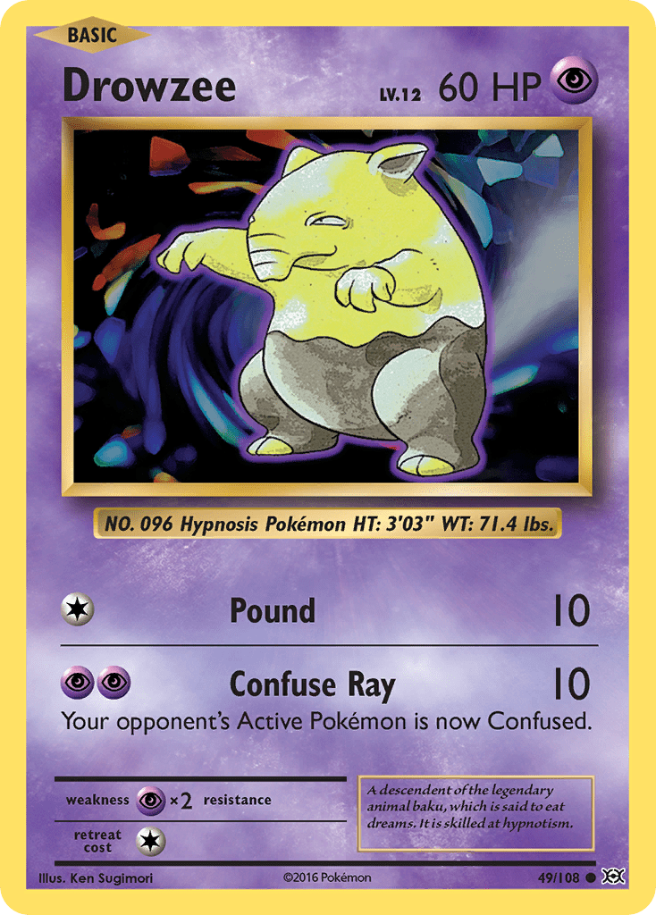 Drowzee (49/108) [XY: Evolutions] Pokemon Single Pokémon  | Multizone: Comics And Games